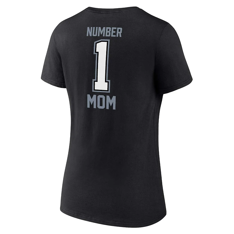 Fanatics pour femmes Noir Las Vegas Raiders Taille Plus Fête des Mères #1 Maman T-shirt à col en V