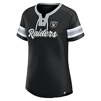 Women's Fanatics Black Las Vegas Raiders Plus Original State Lace-Up T-Shirt