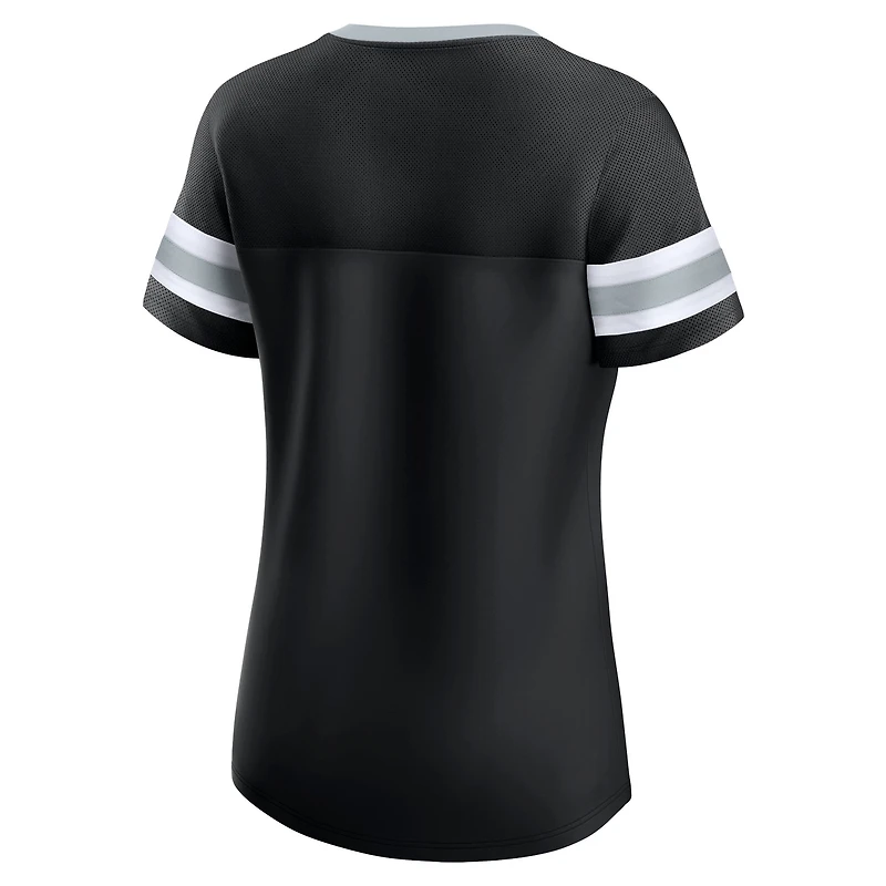 T-shirt à lacets Fanatics pour femmes, noir, Las Vegas Raiders, grande taille, Original State,