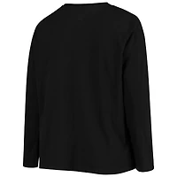 T-shirt à manches longues Fanatics noir pour femmes, logo principal des Las Vegas Raiders, grandes tailles
