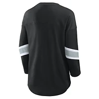 Women's Fanatics Black Las Vegas Raiders Plus Redzone 3/4-Sleeve Scoop Neck T-Shirt