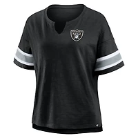 T-shirt noir à col cranté Redzone pour femme, taille plus, des Las Vegas Raiders