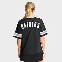 T-shirt Fanatics noir pour femme Las Vegas Raiders Redzone Curl Route