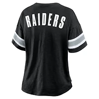 T-shirt Fanatics noir pour femme Las Vegas Raiders Redzone Curl Route