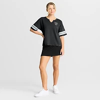 T-shirt Fanatics noir pour femme Las Vegas Raiders Redzone Curl Route