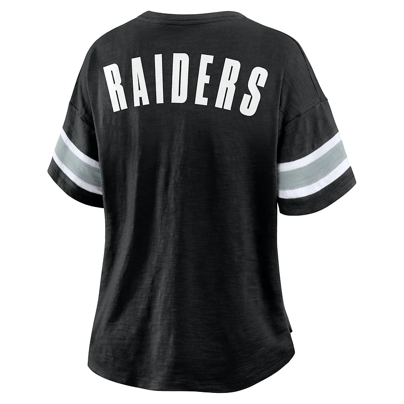 Women's Fanatics Black Las Vegas Raiders Redzone Curl Route T-Shirt