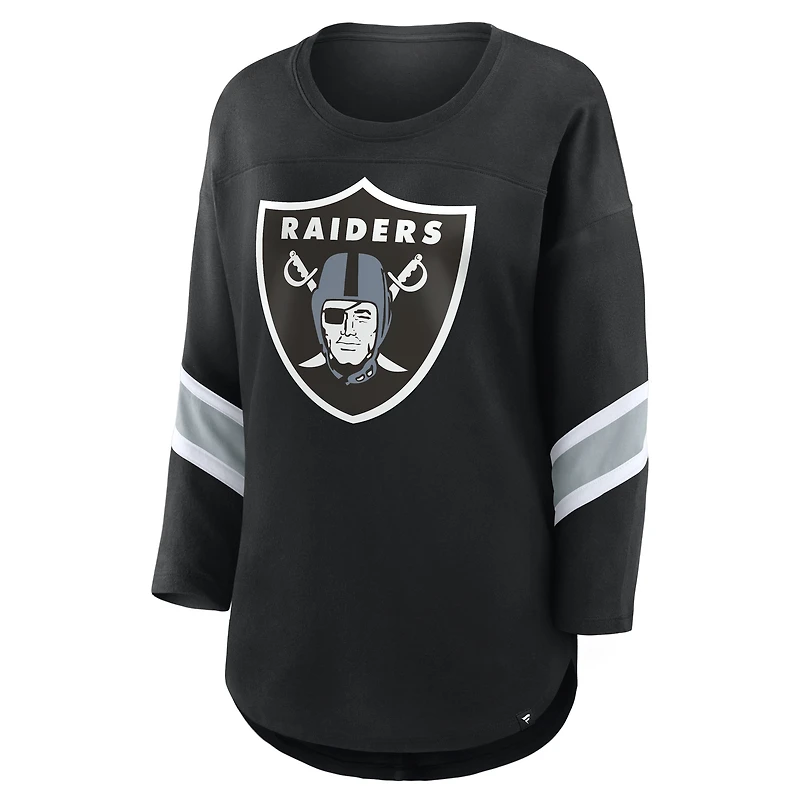 Women's Fanatics Black Las Vegas Raiders Redzone 3/4-Sleeve T-Shirt