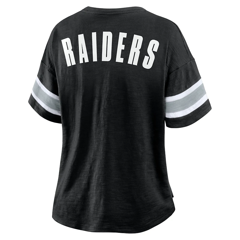 Women's Fanatics Black Las Vegas Raiders Redzone Curl Route T-Shirt