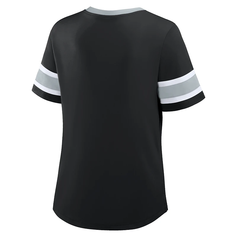 T-shirt à lacets Athena Redzone Draw Play des Las Vegas Raiders pour femme, noir, Fanatics