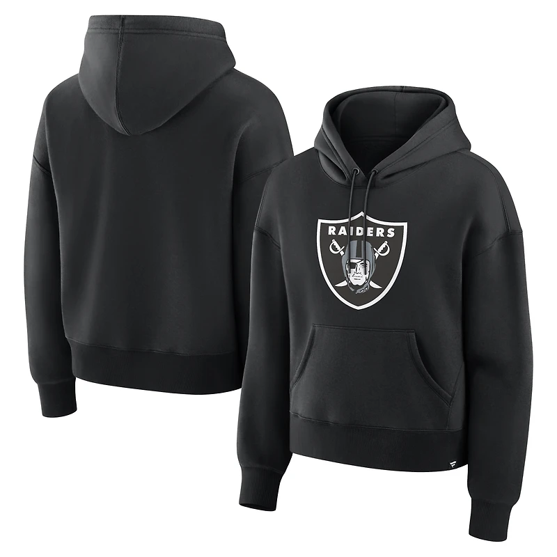 Women's Fanatics Black Las Vegas Raiders Relaxed High Hip Essential Legacy Hoodie