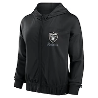 Sweat à capuche entièrement zippé Las Vegas Raiders Script Lock pour femmes Fanatics Black