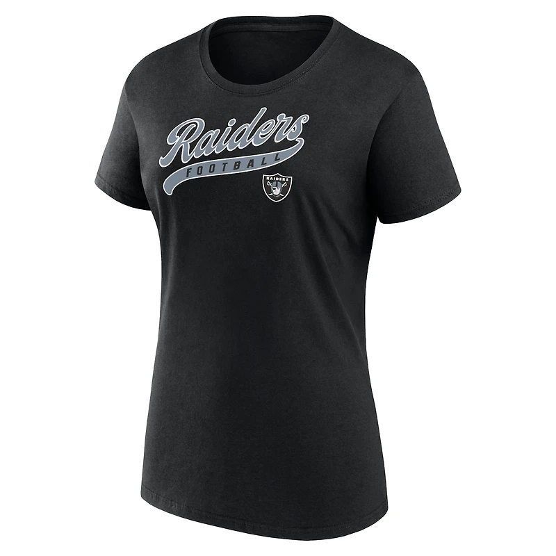 Pack combiné t-shirt et short Fanatics noirs Las Vegas Raiders Start to Finish pour femmes