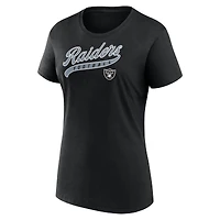 Pack combiné t-shirt et short Fanatics noirs Las Vegas Raiders Start to Finish pour femmes