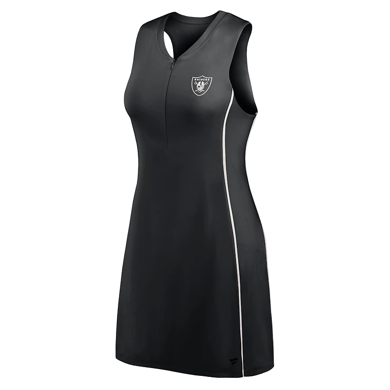 Robe athlétique à demi-zip Fanatics noire Las Vegas Raiders Studio Boost pour femmes