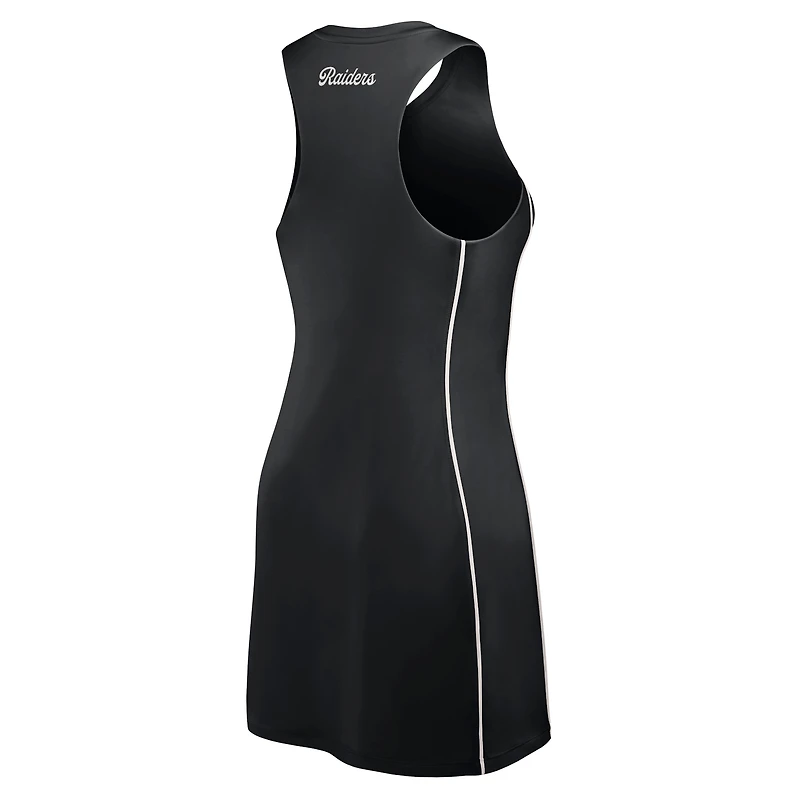 Robe athlétique à demi-zip Fanatics noire Las Vegas Raiders Studio Boost pour femmes