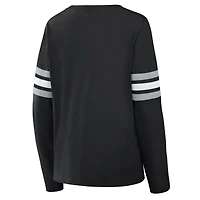 Women's Fanatics  Black Las Vegas Raiders Team First Coverage Scheme Lace-Up Long Sleeve T-Shirt