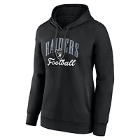Women's Fanatics Black Las Vegas Raiders Team Logo Victory Script Pullover Hoodie