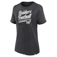 T-shirt Fanatics Charcoal Las Vegas Raiders Hit Snow Washed pour femmes