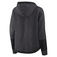 Women's Fanatics Charcoal Las Vegas Raiders Lightewight Modest Crop Lounge Helmet Arch Pullover Hoodie