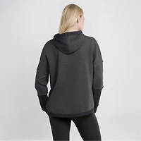 Women's Fanatics Charcoal Las Vegas Raiders Lightewight Modest Crop Lounge Helmet Arch Pullover Hoodie