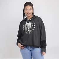 Women's Fanatics Charcoal Las Vegas Raiders Lightewight Modest Crop Lounge Helmet Arch Pullover Hoodie