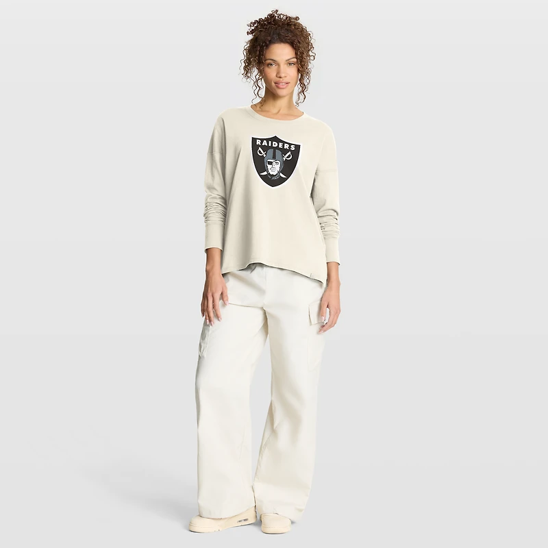 Women's Fanatics Cream Las Vegas Raiders Dove Legacy Long Sleeve T-Shirt