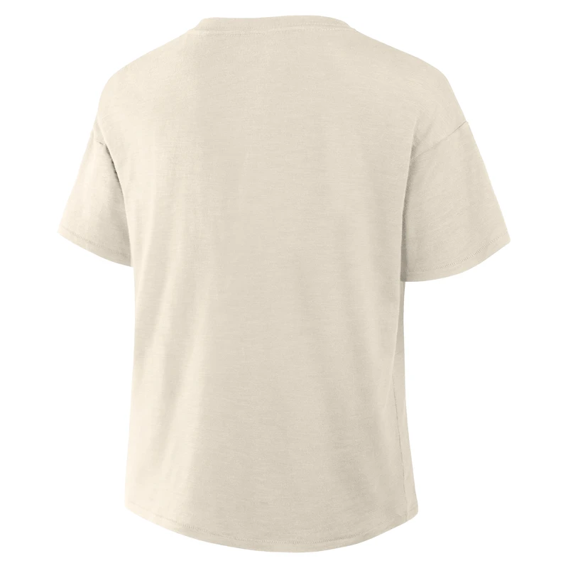Women's Fanatics Cream Las Vegas Raiders Trick Play Slub Boxy T-Shirt