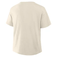 Women's Fanatics Cream Las Vegas Raiders Trick Play Slub Boxy T-Shirt