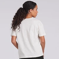 T-shirt boxy flammé crème Fanatics pour femme, motif Las Vegas Raiders, Trick Play