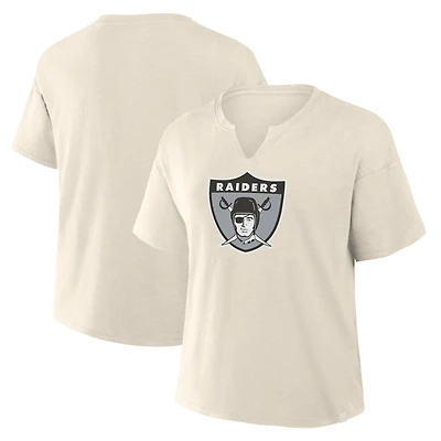 T-shirt boxy flammé crème Fanatics pour femme, motif Las Vegas Raiders, Trick Play
