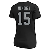 Women's Fanatics Fernando Mendoza Black Las Vegas Raiders Plus Name & Number V-Neck T-Shirt