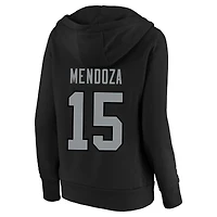 Women's Fanatics Fernando Mendoza Black Las Vegas Raiders Plus Player Name & Number V-Neck Hoodie