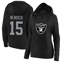 Women's Fanatics Fernando Mendoza Black Las Vegas Raiders Plus Player Name & Number V-Neck Hoodie