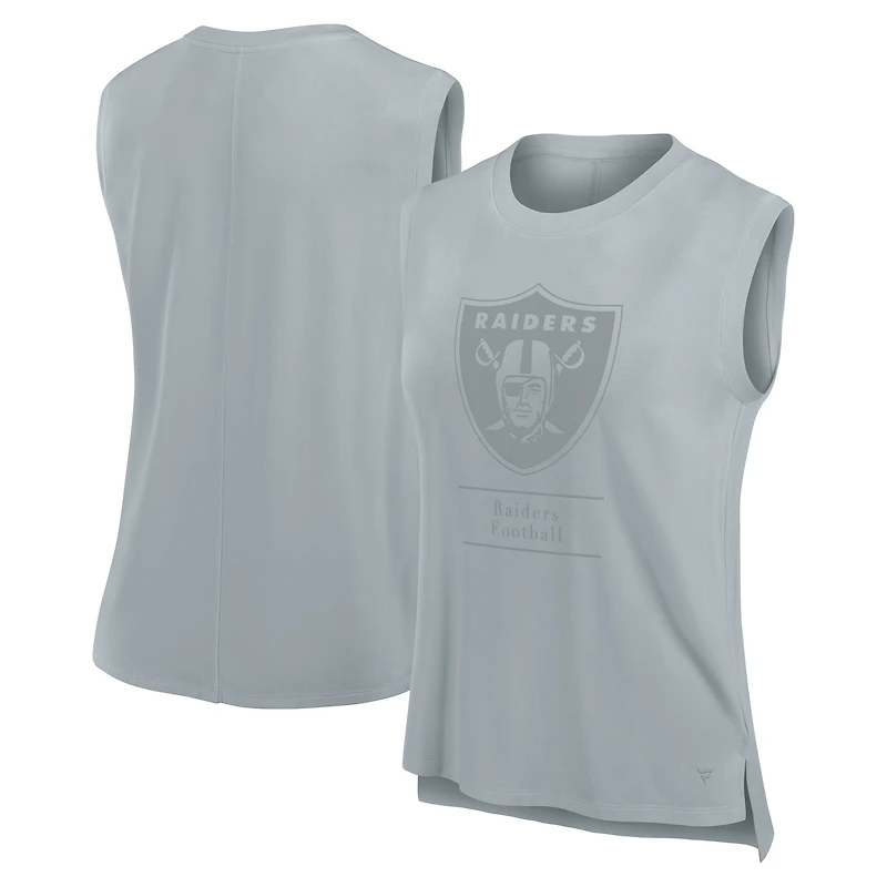 Débardeur Fanatics gris Las Vegas Raiders Studio Embrace pour femme