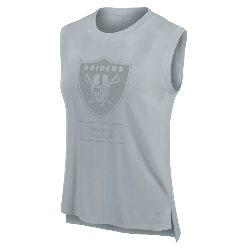 Débardeur Fanatics gris Las Vegas Raiders Studio Embrace pour femme