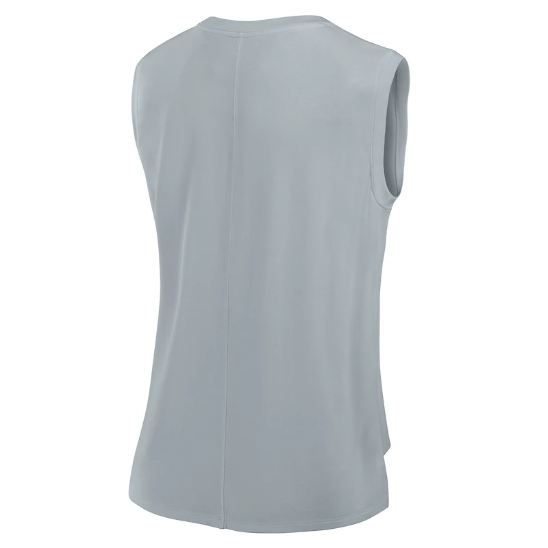 Débardeur Fanatics gris Las Vegas Raiders Studio Embrace pour femme