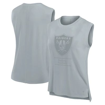 Débardeur Fanatics gris Las Vegas Raiders Studio Embrace pour femme