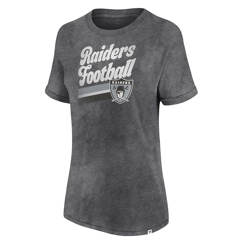 Women's Fanatics Heather Charcoal Las Vegas Raiders Hit - T-Shirt