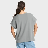 Women's Fanatics Heather Gray Las Vegas Raiders Oversized Hometown Premium Henley Shirt