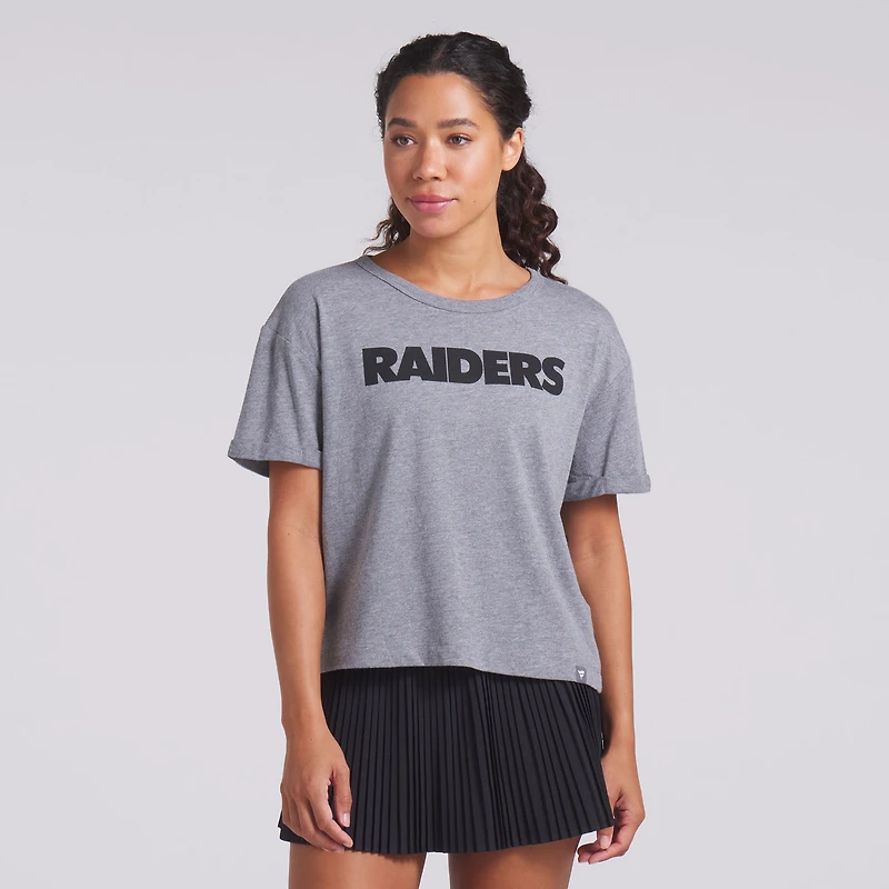 T-shirt boxy tri-blend gris chiné Fanatics pour femme