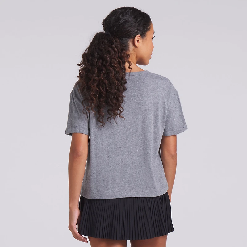T-shirt boxy tri-blend gris chiné Fanatics pour femme