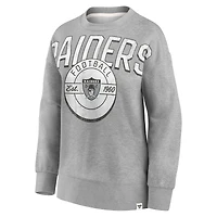 Fanatics pour femmes gris chiné Las Vegas Raiders Jump Distribution - Chandail à enfiler