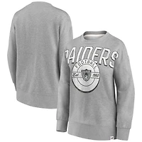 Fanatics pour femmes gris chiné Las Vegas Raiders Jump Distribution - Chandail à enfiler