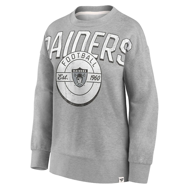 Chandail à capuchon tri-mélangé Fanatics pour femmes gris chiné des Las Vegas Raiders Jump Distribution