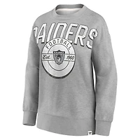 Chandail à capuchon tri-mélangé Fanatics pour femmes gris chiné des Las Vegas Raiders Jump Distribution