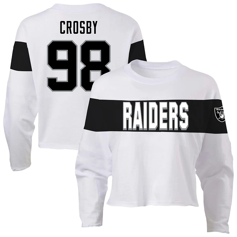 Women's Fanatics Maxx Crosby Ash Las Vegas Raiders Plus Name & Number T-Shirt