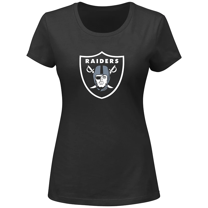 T-shirt à col en V Fanatics Maxx Crosby noir pour femmes, grandes tailles, Las Vegas Raiders, nom et numéro