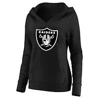 Women's Fanatics Maxx Crosby Black Las Vegas Raiders Plus Player Name & Number V-Neck Pullover Hoodie