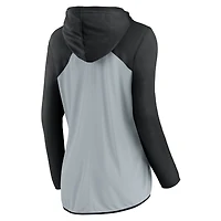 Sweat à capuche zippé intégral argenté/noir Las Vegas Raiders Fanatics pour femme