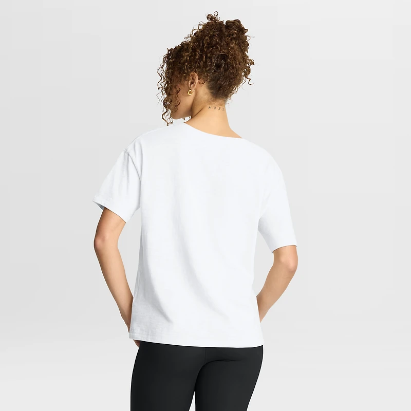 T-shirt boxy blanc flammé Fanatics pour femme des Las Vegas Raiders Redzone